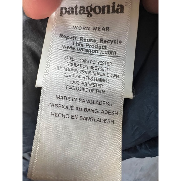 Patagonia Fiona Parka Womens XS Black Hooded Down Puffer Quilted Long Coat - Picture 15 of 15